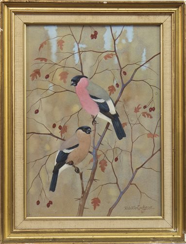 Lot 478 - CHAFFINCHES, A GOUACHE BY RALSTON GUDGEON