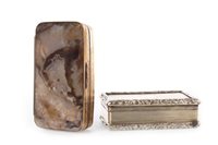 Lot 897 - A GEORGIAN AGATE SNUFF BOX AND ANOTHER