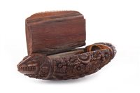 Lot 895 - A MID-18TH CENTURY CARVED SNUFF BOX