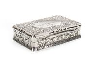 Lot 848 - A VICTORIAN SILVER SNUFF BOX BY ALFRED TAYLOR