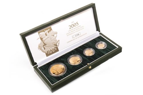 Lot 566 - A THE ROYAL MINT THE 2005 UNITED KINGDOM GOLD PROOF FOUR-COIN SOVEREIGN COLLECTION