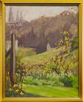 Lot 642 - VIEW OF THE OLD TOWN FROM PRINCES STREET GARDENS, AN OIL BY FLORENCE ST JOHN CADELL