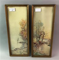 Lot 238 - A PAIR OF WATERCOLOURS ON PAPER OF AUTUMNAL SCENES