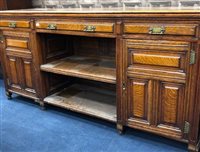 Lot 404 - A LARGE OAK SIDEBOARD