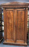 Lot 405 - A VICTORIAN MAHOGANY TWO DOOR WARDROBE