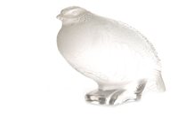 Lot 1223 - A LALIQUE FROSTED GLASS FIGURE OF A GROUSE