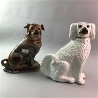 Lot 339A - A WALLY DOG WITH ANOTHER AND TWO BOOKENDS