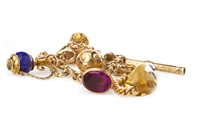 Lot 162 - A LINK BRACELET WITH CHARMS