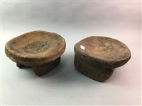 Lot 352 - A PAIR OF AFRICAN LOW STOOLS