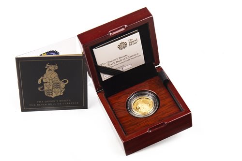 Lot 535 - THE ROYAL MINT THE QUEEN'S BEASTS THE BLACK BULL OF CLARENCE 2018 QUARTER-OUNCE GOLD PROOF COIN