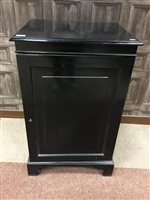Lot 144 - AN EBONISED RECORD CABINET