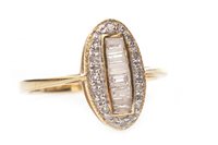 Lot 186 - AN OVAL DIAMOND CLUSTER RING