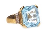 Lot 190 - A BLUE GEM SET AND DIAMOND RING