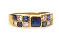 Lot 206 - A BLUE GEM AND DIAMOND RING