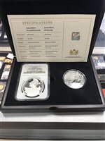 Lot 588 - NINE SILVER PROOF AND OTHER COINS