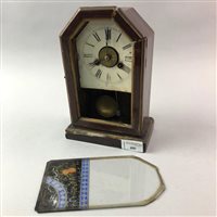 Lot 406 - A VICTORIAN MAHOGANY MANTEL CLOCK