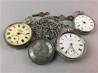 Lot 388 - TWO SILVER POCKET WATCHES AND TWO OTHER POCKET WATCHES
