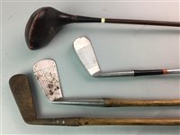 Lot 450 - A COLLECTION OF HICKORY AND OTHER SHAFTED GOLF CLUBS