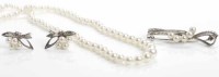 Lot 327 - MIKIMOTO PEARL EARRING AND BROOCH SET the...