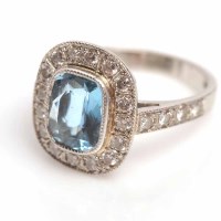 Lot 333 - IMPRESSIVE ART DECO STYLE AQUAMARINE AND...