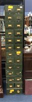 Lot 454 - A GROUP OF METAL INDEX DRAWERS