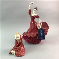 Lot 437 - A ROYAL DOULTON FIGURE 'THIS LITTLE PIG' WITH OTHER CERAMIC FIGURES INCLUDING COALPORT