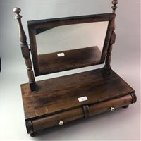 Lot 461 - A MAHOGANY OBLONG DRESSING GLASS