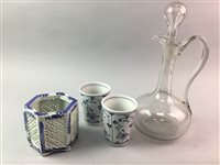 Lot 464 - 19TH CENTURY JAPANESE BEAKER AND OTHER CERAMICS