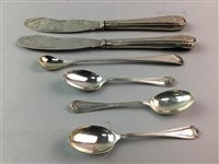 Lot 468 - A PAIR OF SILVER BLADED BUTTER KNIVES AND OTHER CUTLERY