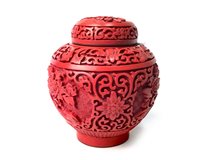 Lot 415 - A CHINESE CINNABAR GINGER JAR