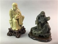Lot 248 - A LOT OF TWO SOAPSTONE FIGURES