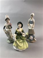 Lot 63 - A ROYAL DOULTON FIGURE, LLADRO FIGURE AND ONE OTHER FIGURE