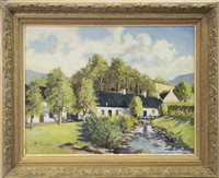 Lot 658 - COTTAGE SCENE, AN OIL BY ROBERT THOMSON