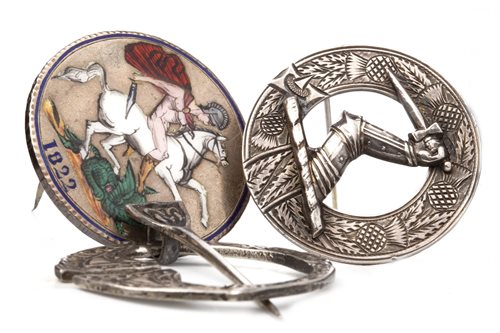 Lot 67 - THREE SILVER BROOCHES