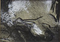 Lot 397 - TWO INK, WASH AND BODYCOLOUR ABSTRACTS ON PAPER, BY RALPH SOUPALT