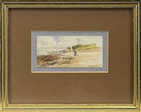 Lot 671 - KIPPFORD BY DALBEATTIE; and FIGURES ON A BEACH, A PAIR OF WATERCOLOURS BY JAMES N MCLAURIN