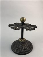 Lot 200 - A VICTORIAN CAST IRON DESK STAMP-STAND