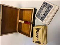 Lot 911 - A TORTOISESHELL AND IVORY CARD BOX