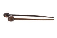 Lot 913 - A LOT OF TWO AFRICAN HARDWOOD KNOBKERRIE
