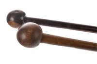 Lot 913 - A LOT OF TWO AFRICAN HARDWOOD KNOBKERRIE