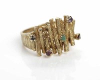 Lot 364 - 1970S MULTI GEM SET RING set with stones...