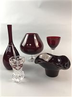 Lot 196 - A LOT OF RUBY GLASSWARE