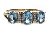 Lot 57 - A BLUE GEM AND DIAMOND RING