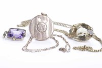 Lot 366 - LARGE CITRINE PENDANT of oval from, unmarked,...