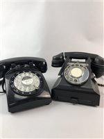 Lot 122 - A VINTAGE BAKELITE TELEPHONE AND ANOTHER VINTAGE TELEPHONE
