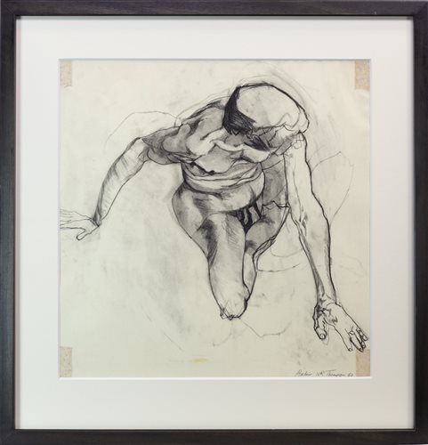 Lot 590 - LIFE DRAWING OF NUDE FEMALE, AN EARLY WORK BY ALLY THOMPSON