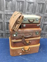 Lot 108 - A LEATHER SUITCASE AND OTHER LUGGAGE