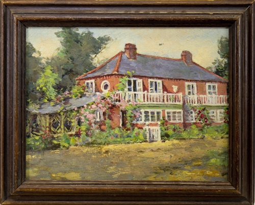 Lot 459 - COUNTRY HOUSE, AN OIL ATTRIBUTED TO WILFRED GABRIEL DE GLEHN