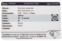 Lot 263 - A CERTIFICATED UNMOUNTED DIAMOND, 2.84 CARATS