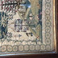 Lot 921 - AN EARLY 19TH CENTURY PICTORIAL SAMPLER